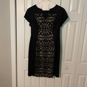 Black dress with lace inset
